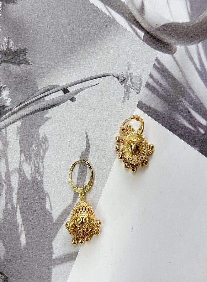 Cykdohy Indian Jhumki Bell Hoop Vintage Statement Earrings for Women Retro Ethnic Bohemian Hollow Jhumka Round Bells Tassel Dangle Drop Earring Bollywood Traditional Boho Gypsy Huggie Hoops Jewelry Gift - Image 2